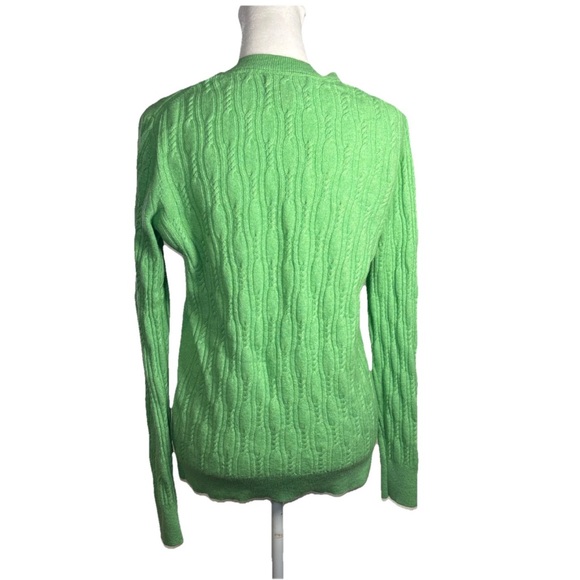 Banana Republic Filpucci Cable Knit Sweater Womens Lg Green Italian Wool Blend - Picture 3 of 12
